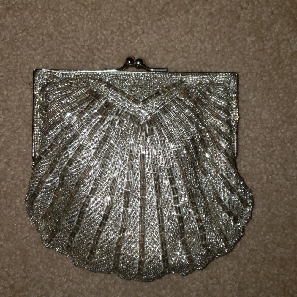 VINTAGE beaded soft evening bag